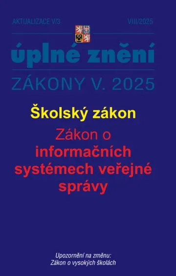 Aktualizace V/3 / 2025 - Školský zákon