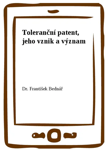 Toleranční patent, jeho vznik a význam – obálka