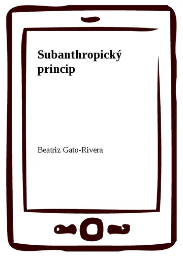 Subanthropický princip – obálka