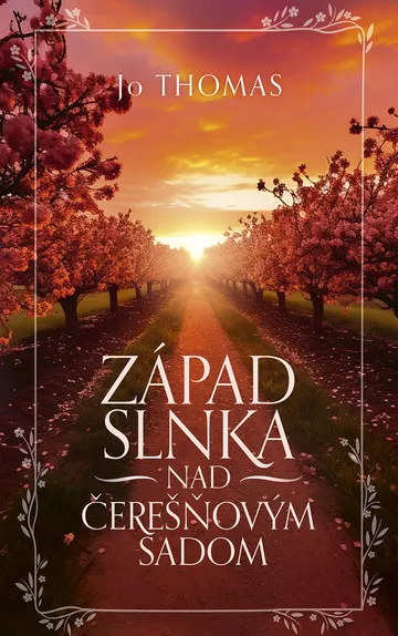 Západ slnka nad čerešňovým sadom