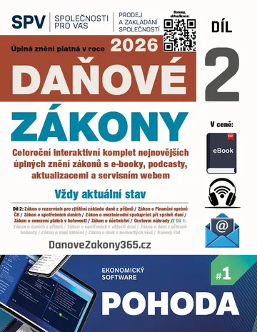 Daňové zákony 2026 (Díl 2.)