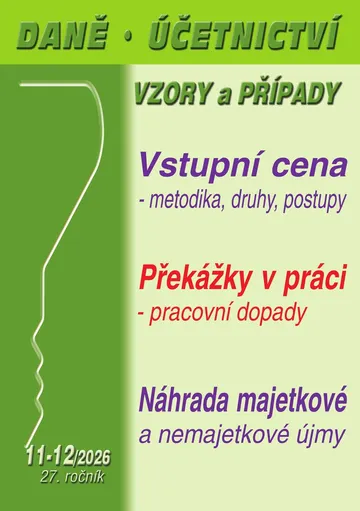 DÚVaP č. 11-12 / 2026 - Vstupní cena – metodika, druhy, postupy