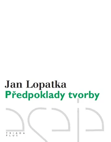 Předpoklady tvorby – obálka