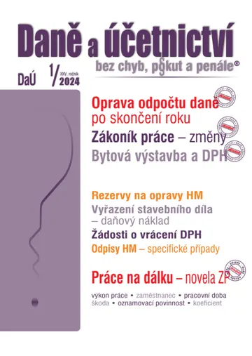 DaÚ č. 1 / 2024 - Oprava poměrného odpočtu daně po skončení roku