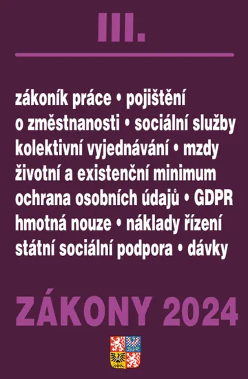 Zákony III / 2024 - Zákoník práce, Pojištění, Sociální služby