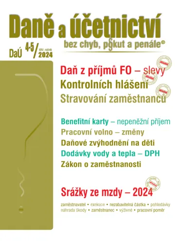 DaÚ č. 4-5 / 2024 - Slevy na dani z příjmů FO