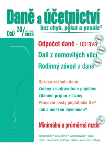 DaÚ č. 2-3 / 2025 - Odpočet daně – úprava pravidel