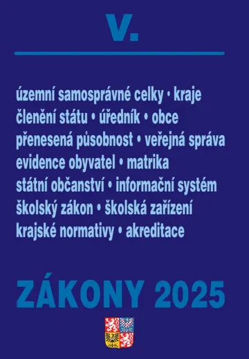 Zákony V / 2025 - Veřejná správa, Školství