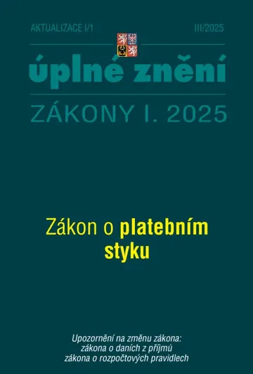 Aktualizace I/1 / 2025 - Zákon o platebním styku
